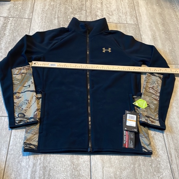 Under Armour Men's Black & Camo Design fleece Zip Up Sweater Small - Picture 4 of 12